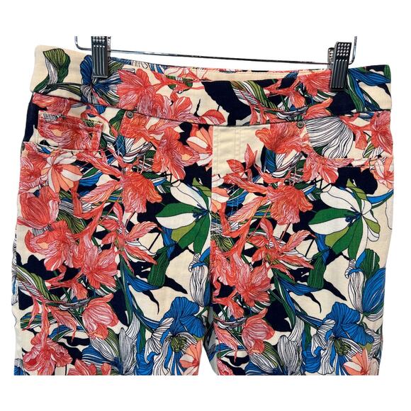 Chicos Womens Size 4 Reg Pull On Jeggings Ankle Jeans Tropical Floral Print - Picture 4 of 10